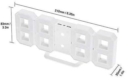 3d Led Wall Clock, Modern Digital Alarm Clock For Home, Kitchen, Office, Bedside Table, Wall Clock, 24 Or 12 Hours Display - Wtake