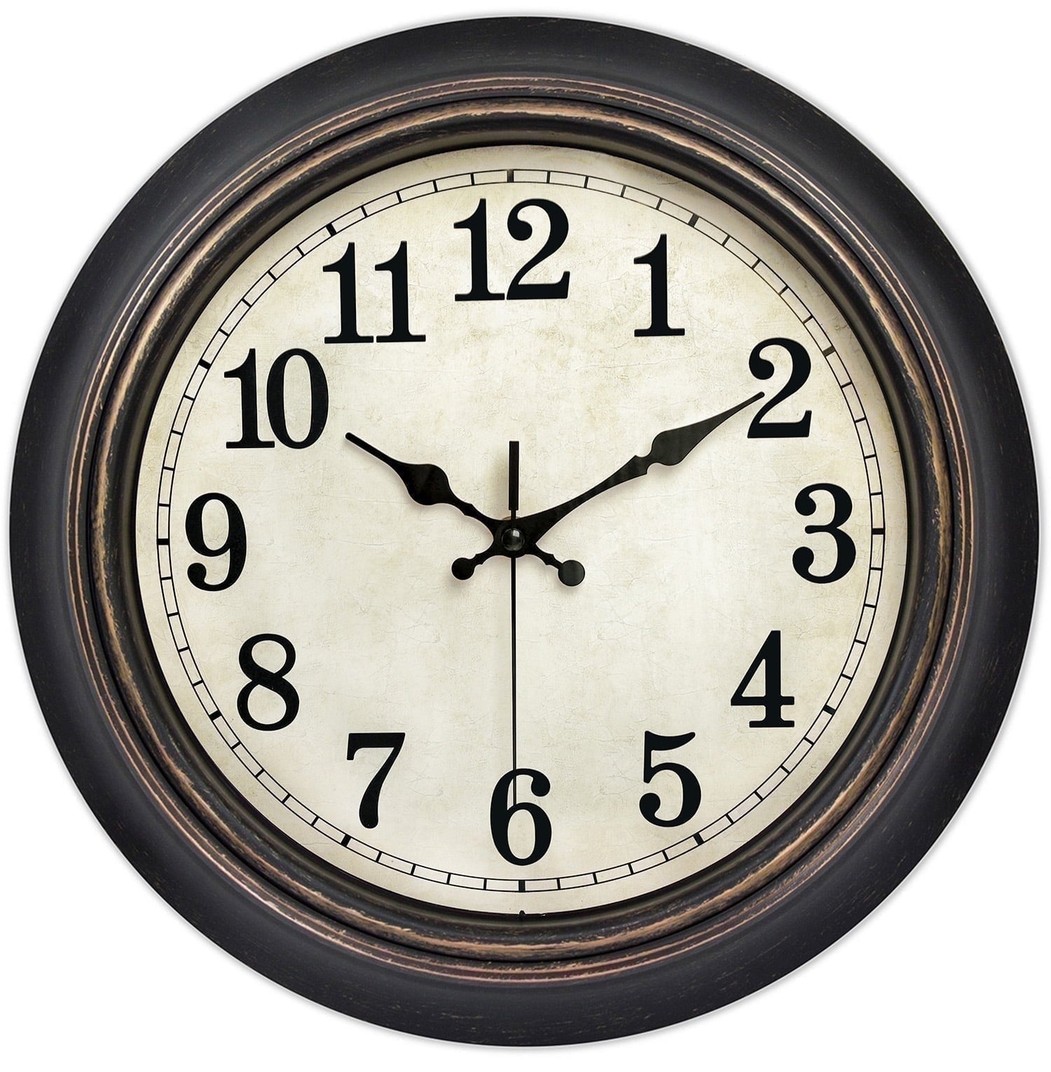 20 Inch Retro Wall Clock Silent,Accurate Time,Big Numbers,Quartz,Analog,Black