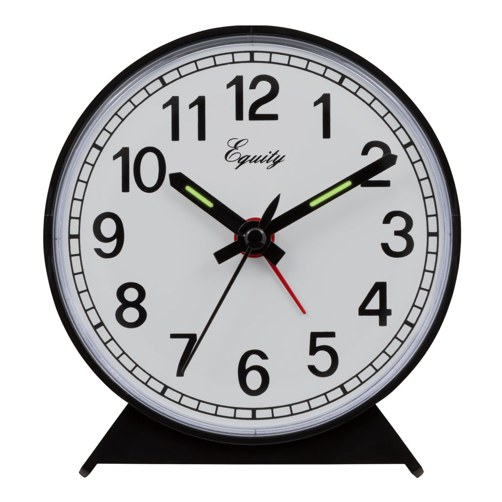 Equity 14075 Black Analog Wind-Up Alarm Clock