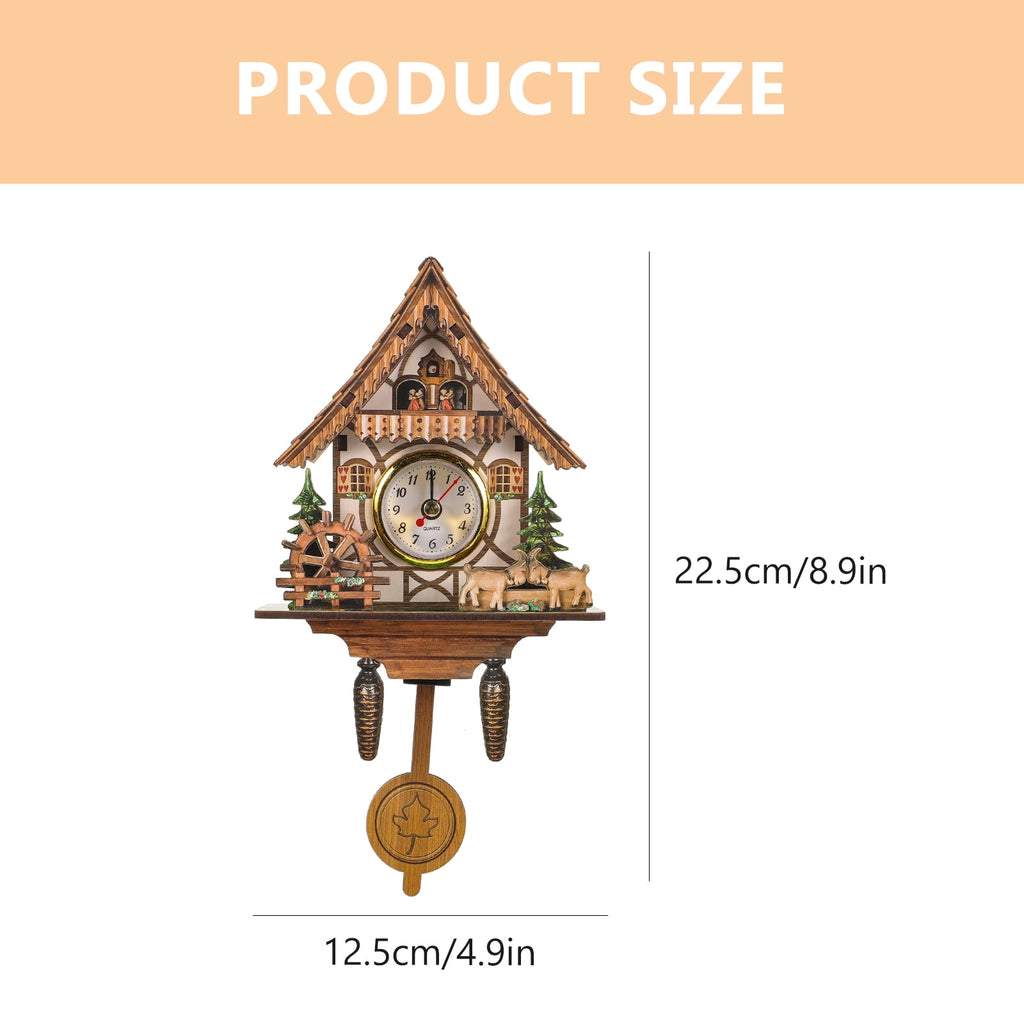 Wooden Pendulum Wall Clock with Cuckoo Bird