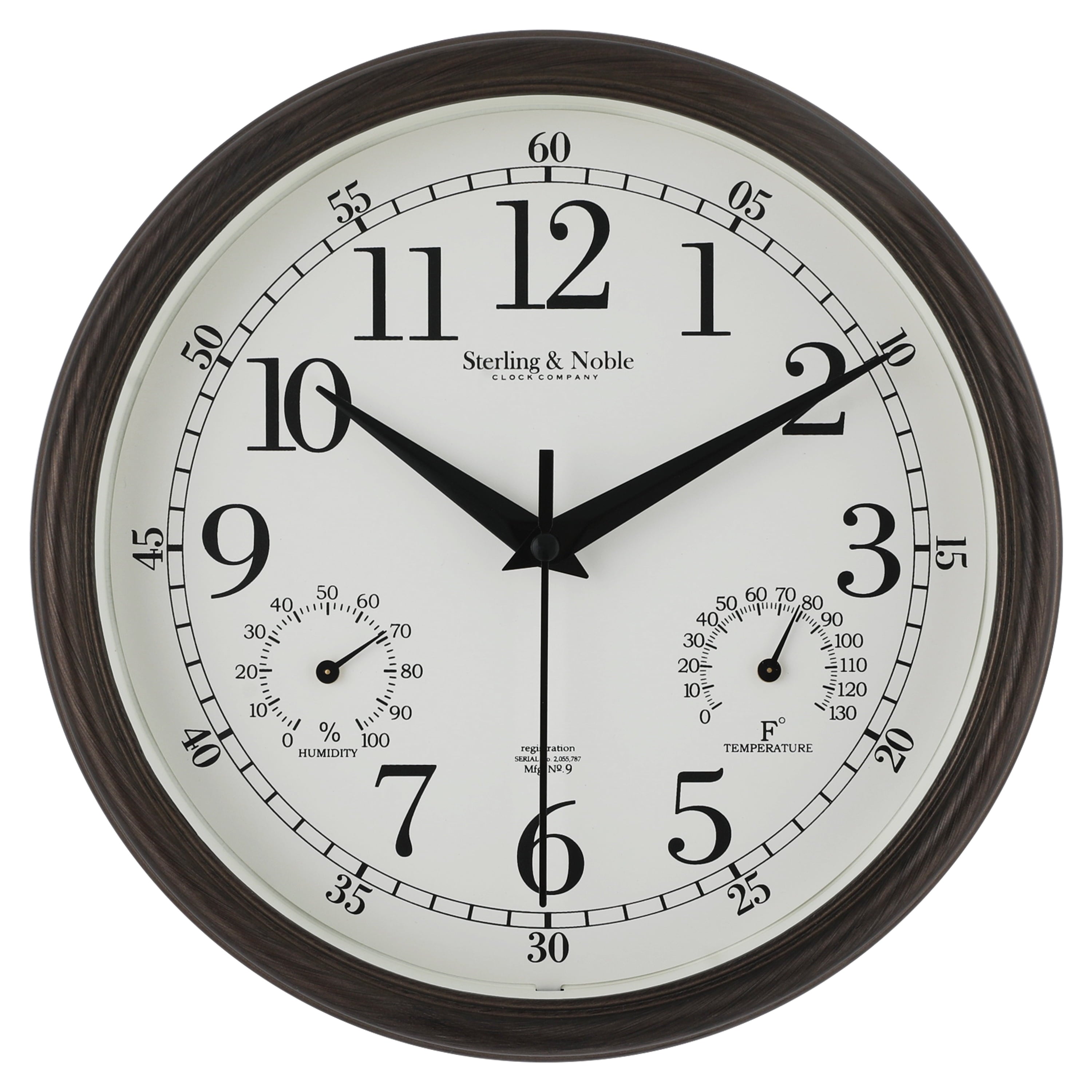 Mainstays 8.75" Indoor/Outdoor Antique Bronze Round Arabic Analog Wall Clock