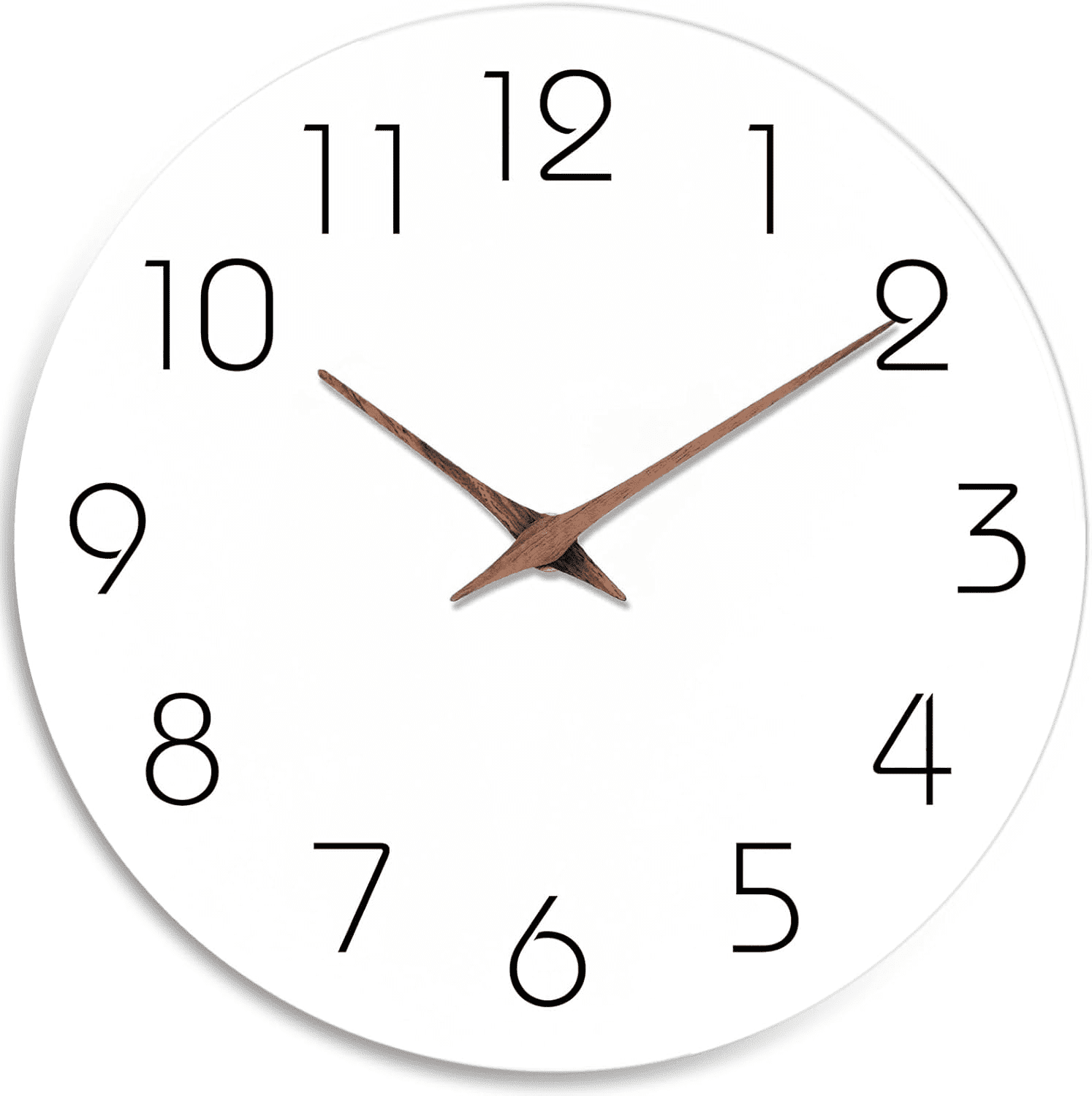 12 Inch Wall Clock Silent Non Ticking, Preciser Modern Style Decor Clock for Home, Office, School, Kitchen, Bedroom, Living Room(White)