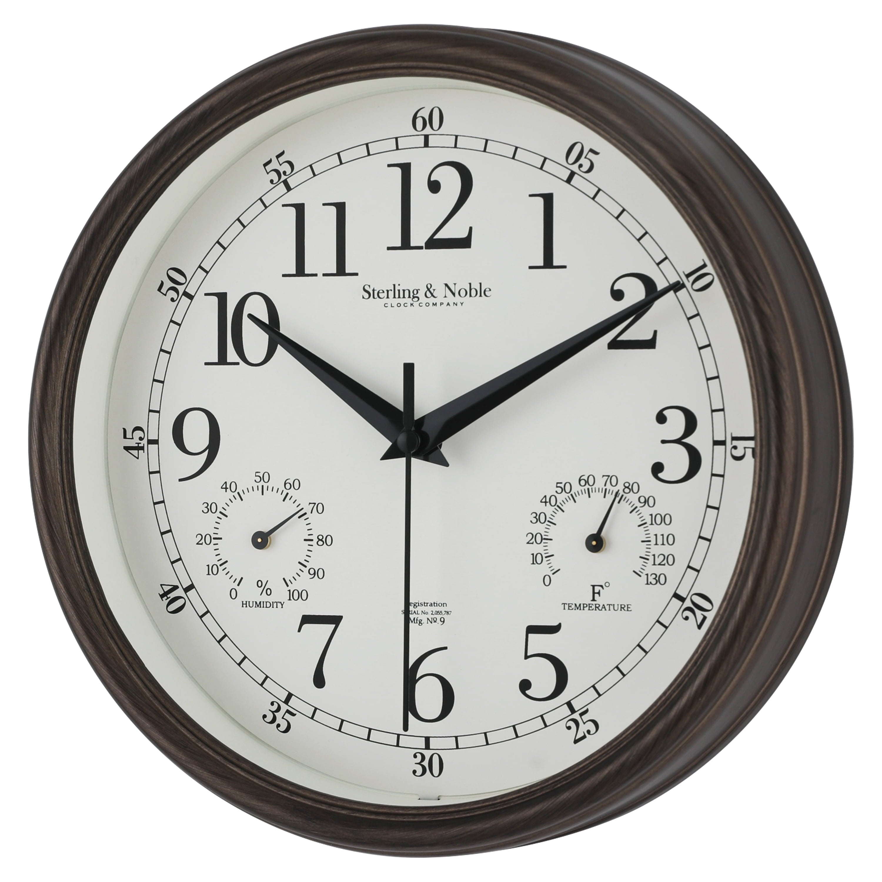 Mainstays 8.75" Indoor/Outdoor Antique Bronze Round Arabic Analog Wall Clock