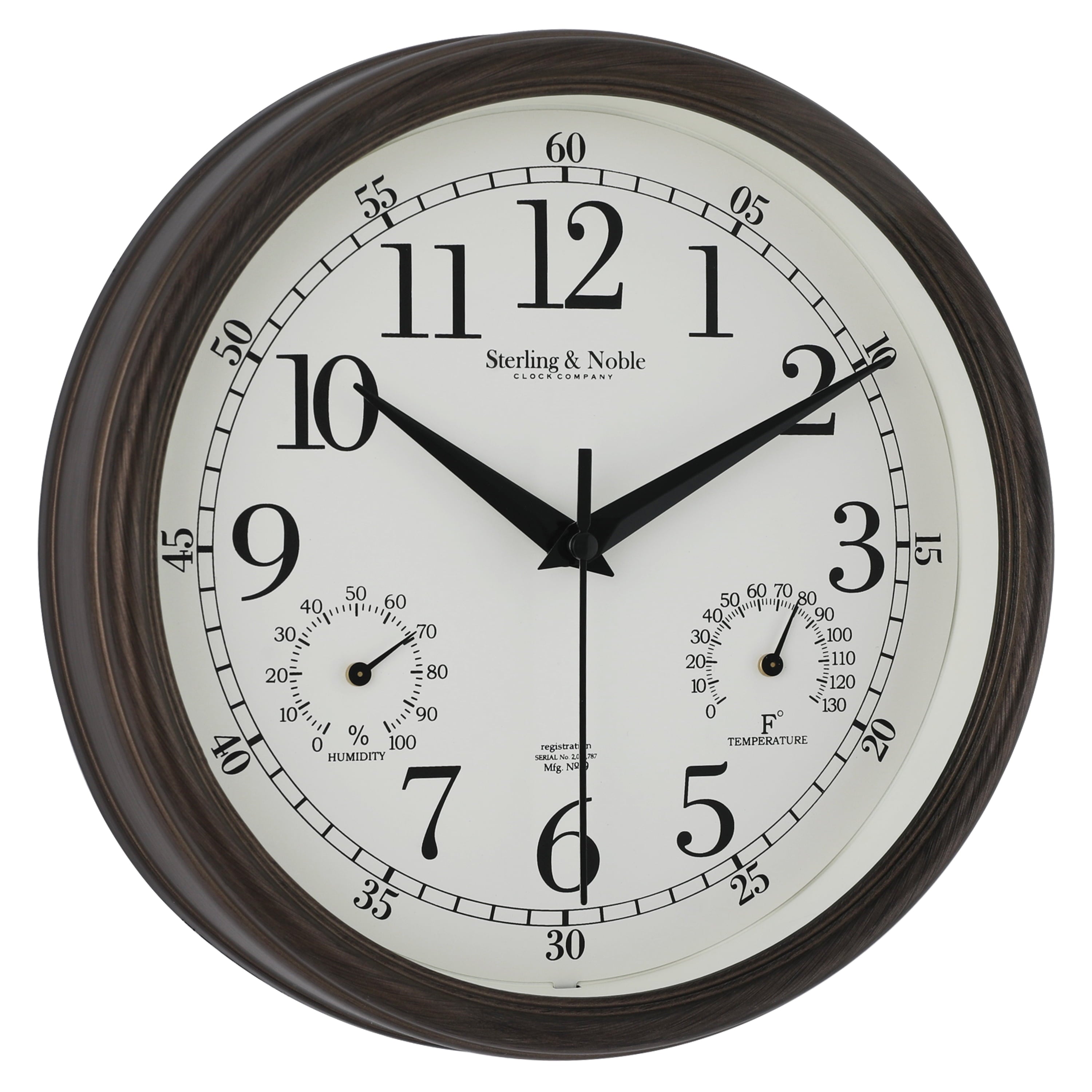 Mainstays 8.75" Indoor/Outdoor Antique Bronze Round Arabic Analog Wall Clock