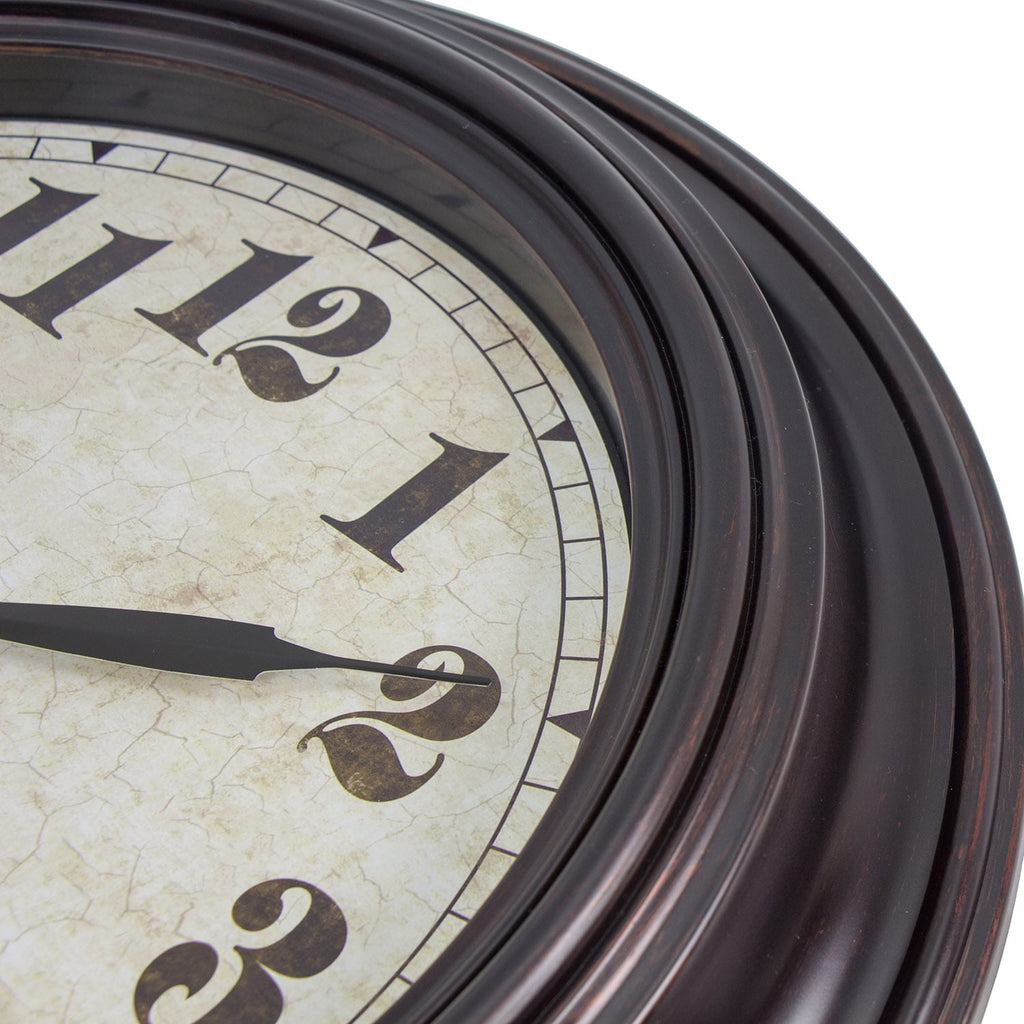 20 Inch Retro Wall Clock Silent,Accurate Time,Big Numbers,Quartz,Analog,Black